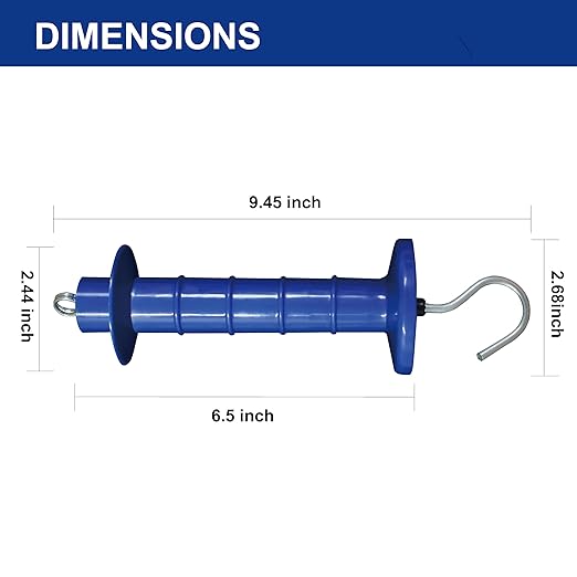 15 Pack Electric Fence Insulated Plastic gate Handle with Internal Spring and Double Ring end, Blue，for Electric Fence Gate Livestock Fence Agricultural Fencing and Pasture