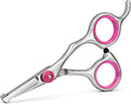 4.5 Inch Dog Grooming Scissors with Safety Round Tips, Fcysy Small Pet Hair Trimming Scissors for Face, Eyes, Ears, Nose & Paws, Professional Puppy Grooming Shears for Dogs & Cats- Pink