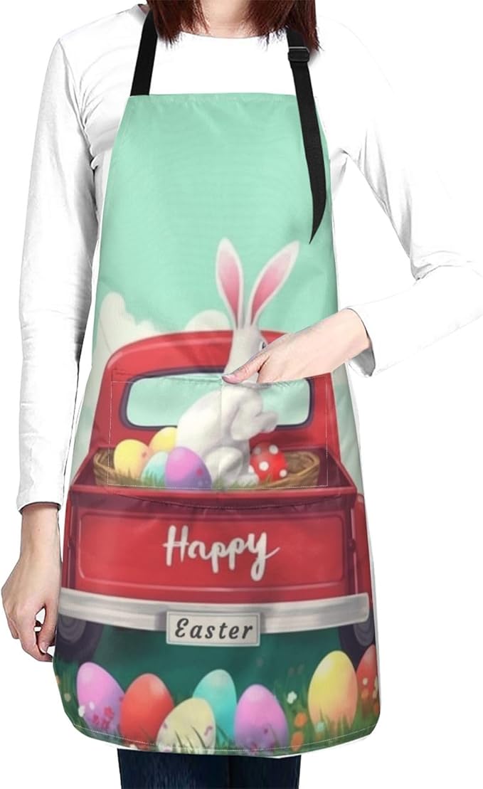 Shark Jumping Home Aprons 2 Pockets 33"×28" for Men Women, Ocean Sea Waterproof Kitchen Cooking Bib