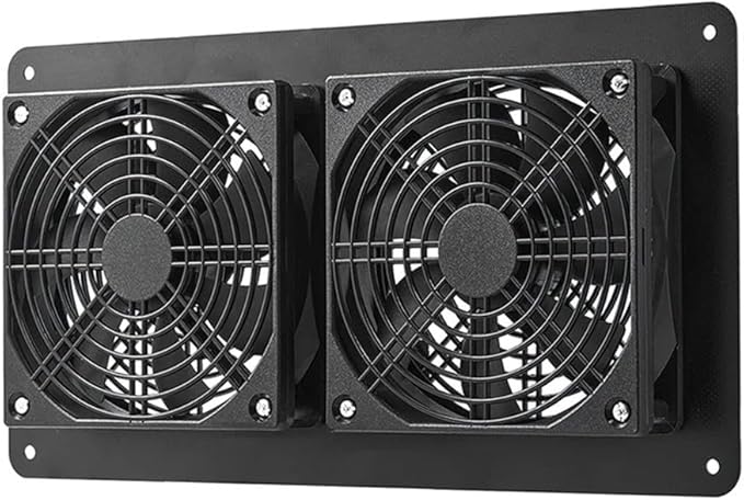 30W Solar Exhaust Fan With Dual Fans For RV Greenhouse Chicken Coop Pet House,3000 RPM IP65 Waterproof Solar Panel Ventilation System(Fan)