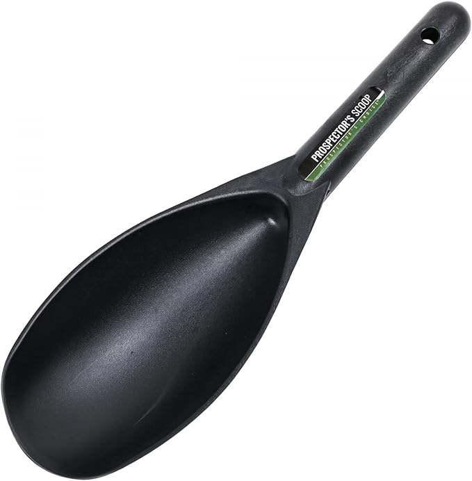 ASR Outdoor 12.5 Inch Prospecting Large Sand Scoop Plastic Trowel for Metal Detector Gold Panning, Black