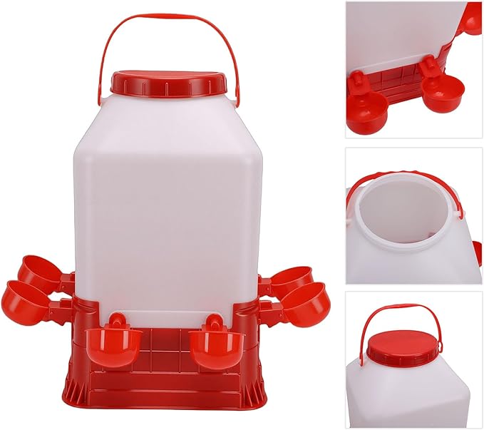 Zerodis Feeders Capacity Chicken Feeder Poultry Water Fountain Bucket Automatic Brooder Starter Kit Coop Accessories for Baby Chicks Ducks and Quail Chick Waterer 10L Large Chick Waterer