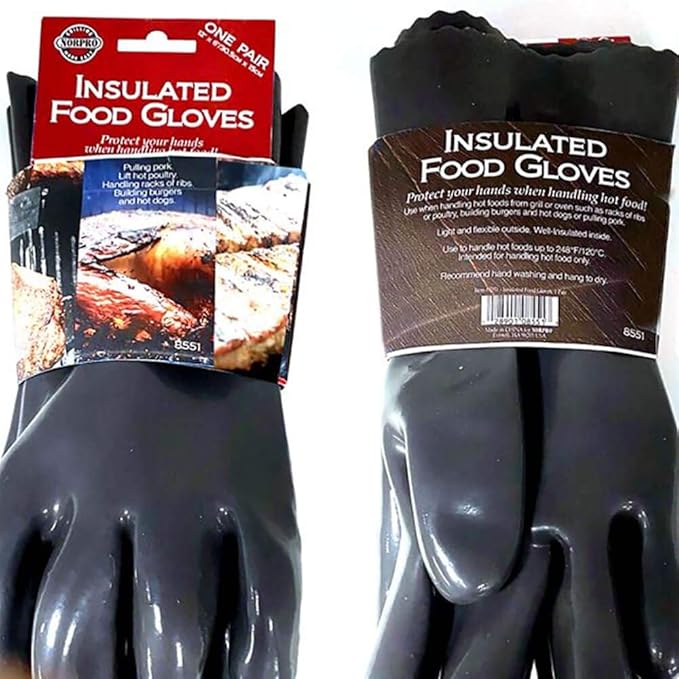 Norpro 8551 Insulated Food Gloves, 1 pair, Grey