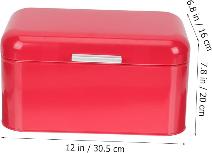Vintage Metal Bread Box with Airtight Iron Construction Capacity Storage Bin for Kitchen Countertop Flat-bottomed Bread Holder Organizer for Home Supplies and Grain Container