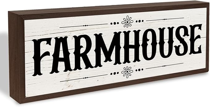 Farmhouse Sign, Rustic Framed Hanging Sign for Wall Decor, Rustic Tabletop Decors, Farmhouse Home Decor, Cottage Decors, House Decoration Gift 9.5x3.1x1 inches