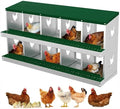 Chicken Nesting Box,10 Holes Galvanized Steel Metal Chicken Laying Box with Automatic Roll-Away Egg Collection System & Removable Tray,Wall Mount Nesting Boxes