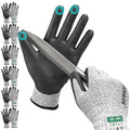 Kebada Cut Resistant Gloves, ANSI A2 Cutting Glove, PU Coated, Touchscreen, Multi-Purpose Model C2, 6 Pairs, Large