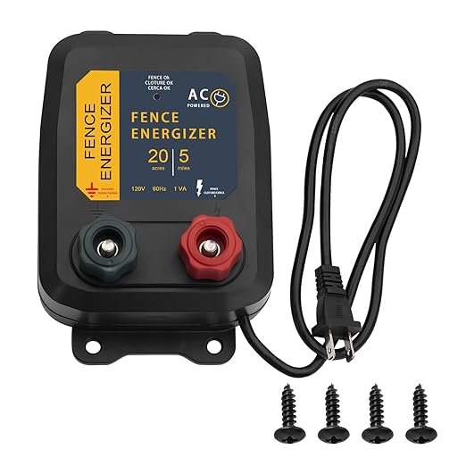 PE5 Electric Fence Energizer 0.20 Joule,20 Acres,Livestock Fence Chargers for Containing Pets and Preventing Wild Animals Intruding