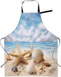 Shark Jumping Home Aprons 2 Pockets 33"×28" for Men Women, Ocean Sea Waterproof Kitchen Cooking Bib