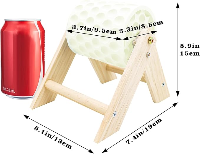 Chicken Coop Accessories, Beak Grinding Calcium Stone with Wooden Stand, Chicken Enrichment Toys, Toys for Hens, Ducks, Geese, Turkeys, Poultry, White