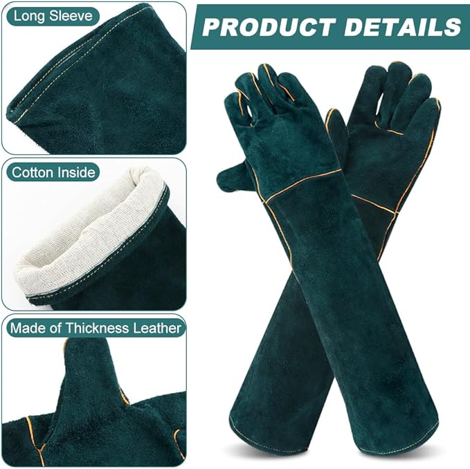 PUXING Animal Handling Gloves Bite Proof 23.6inch Durable Bite Resistant Gloves for Bathing Anti Scratch Protective Gloves