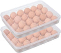 Deviled Egg Containers with Lid, (Set of 2),Stackable Plastic Egg Holder for 48 Eggs,Clear Egg Storage Holder for Fridge,Keep Fresh,Easter,Thanksgiving Party Kitchen Supplies