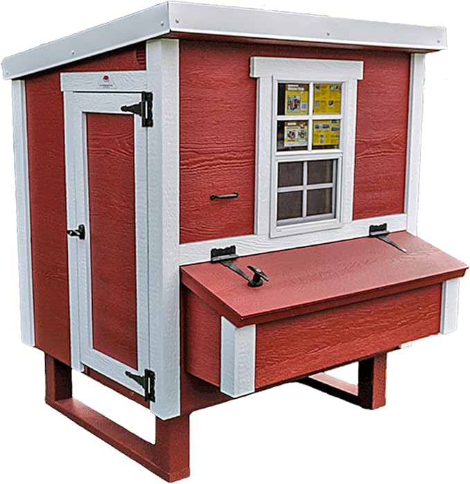 OverEZ Classic Medium Chicken Coop for up to 10 Chickens - Nesting Box - Large Bird, Poultry and Hen House, Made in USA
