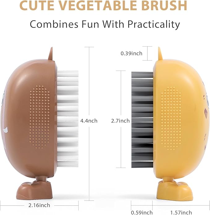 Vegetable Brush Scrubber, Potato Mushroom Scrubber Brush Cleaning Veggie Fruit Wash Cleaner for Food, 2 Pcs