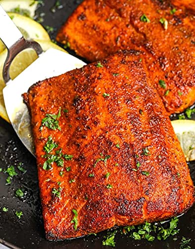 King Red Salmon Rub – Classic Potlatch Seasoning Dry Spice Blend - Grilled Salmon, Seafood and Veggies – All Natural, Gluten-Free, Keto, Low Salt and No MSG – 3oz Fresh-Sealed Pouch in Reusable Tin