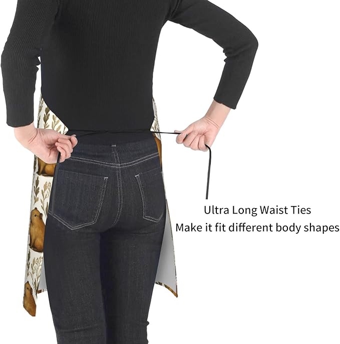 Serene Swan In Stream Adjustable Waterproof Apron Work Cooking Apron With Pockets For Men Women