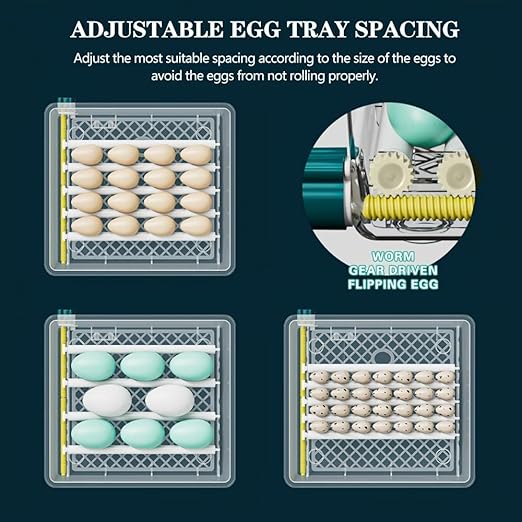 Automatic Egg Incubator 36-Tray, Digital Humidity Control with Auto Flip, Adjustable Egg Spacing, Fahrenheit Display, Suitable for Chicken, Duck, Goose, Bird Eggs, Quail Eggs