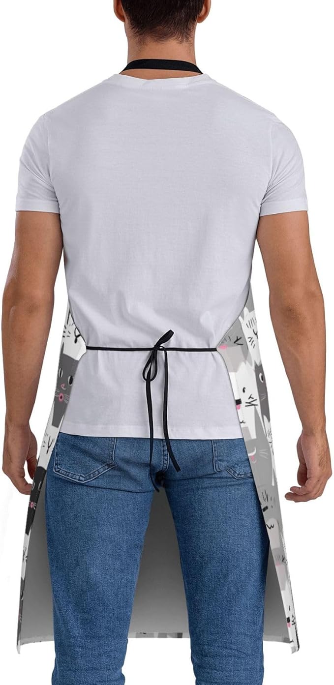 Shark Jumping Home Aprons 2 Pockets 33"×28" for Men Women, Ocean Sea Waterproof Kitchen Cooking Bib
