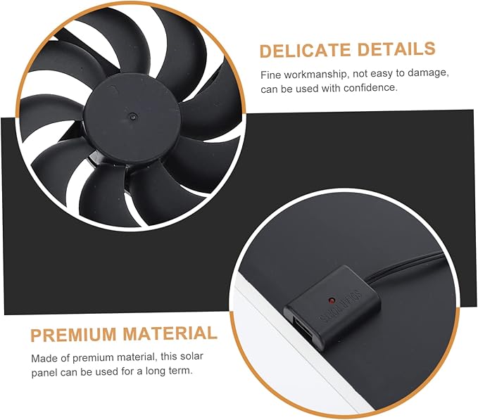 VANZACK 1 Set Solar Powered Fan for Chicken Coop Small Cooling Fan for Pet House Portable Outdoor Use for Greenhouse and Livestock Farm