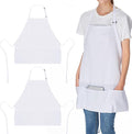 Jubatus 2 Pack 3 Pockets Adjustable Bib Apron Chef Kitchen Cooking Aprons for Women Men, White