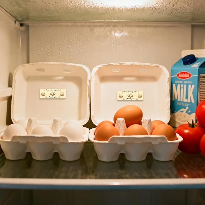180 Pcs Farm Fresh Eggs Carton Labels, 2.6 x 0.98 in Rectangular Beige Tones Unwashed Eggs Labels Self-Adhesive Egg Packaging Stickers for Chicken Egg Box Container Farm Supplies
