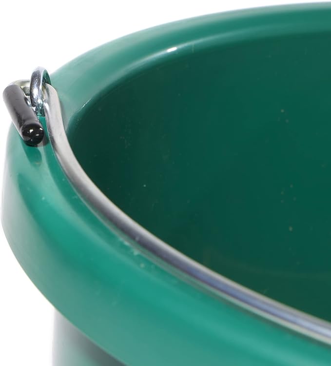 Farm Innovators HB-60 9 Quart 2 Gallon Plastic Heated Bucket w/Metal Handle, Built in Thermostat, & Anti Chew Cord Protector, 60 Watt, Green (3 Pack)