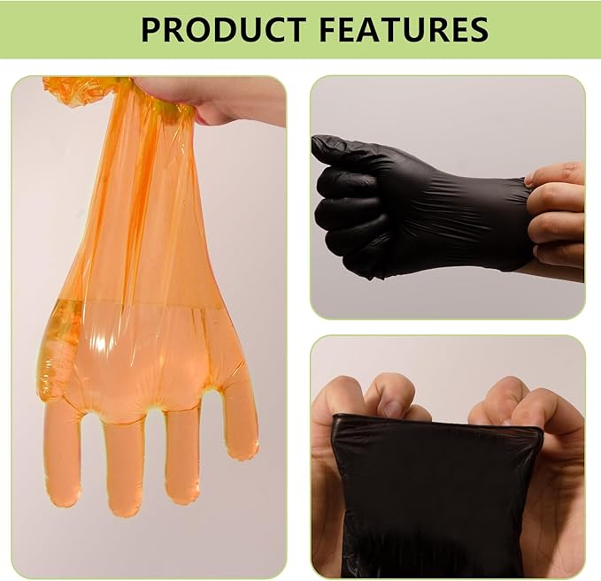 YUNVI Field Dressing Gloves for Deer Hunting and Veterinary Use - Includes Disposable and Nitrile Gloves
