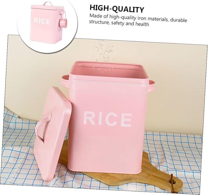 Pet Food Storage Bucket Large Capacity Sealed Iron Food Sealing Container with Measuring Cup for Dog Household Grain Storage
