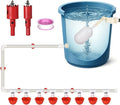 Automatic Chicken Waterer System - Complete PVC Pipelines Set with 8 Deep Drinking Cups, T Connectors, Float Valve, Automatic Pipe Feeder Poultry Watering Kit, Easy DIY Setup
