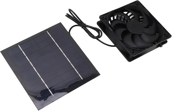 Solar Panel Fan Kit, Solar Fan for Chicken Coop Solar Power Fan Efficient Cooling Solution for Outside, Small Chicken Coops, Greenhouses, Sheds, Pet Houses