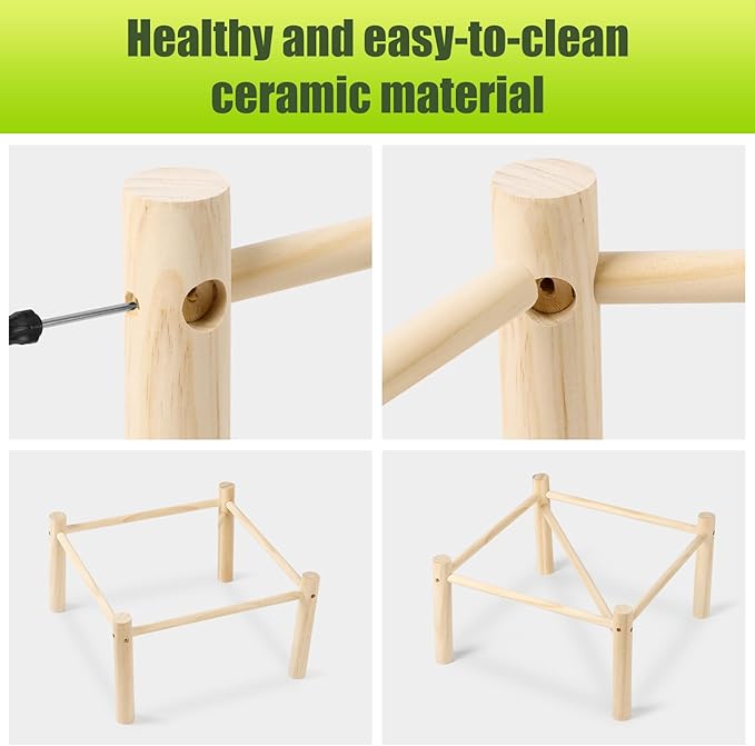 Chicken Perch,Chicken Perch for Coop & Brooder, Chicken Coop for Strong Wooden Roosting Bar for Poultry, Chicken Toys & Coop Accessories,Natural Chicken Stand(16.5' L x 16.5' W x 6.3 H)