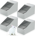 Maxcheck 4 Pcs Galvanized Metal Rabbit Nesting Box Small Animal Nest with Removable Acrylic Floor Durable Easy to Clean for Indoor Outdoor Use Rabbit Supplies (20 * 14 * 12 Inch)