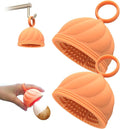 Egg Washer for Fresh Eggs - Upgraded 2.0 Silicone Egg Scrubber | Farm Fresh Egg & Vegetable Scrubber (Orange 2Pcs)