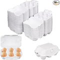50 Pack Egg Baskets, Half Dozen Egg Cartons, Paper Egg Cartons, Egg Holder Hold 6 Eggs each for Safe Storage, Transport & Display - Ideal for Farm Fresh Eggs, Crafts, White(Standard Size)
