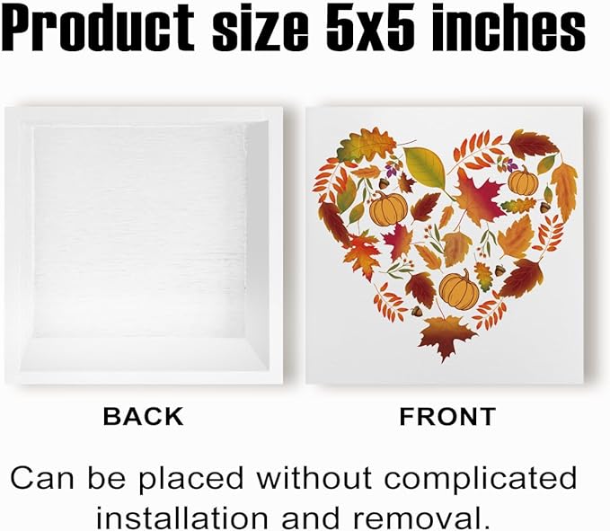 Fall Decorations for Home Farmhouse Office Bedroom Dining Room, Fall Maple Leaves Sign, Autumn Decor Wood 2401