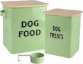 Morezi Dog Food Storage Container Farmhouse Pet Food Treats Bin with Lid and Scoop, Perfect Sturdy Canister Tins for Kitchen Countertop, Shelf, Great Gift for Pet Owners - Dog Food - Green