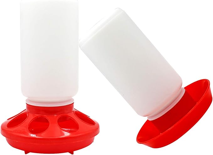 Chicken Feeder and Waterer Set, 1 Liter Chick Drinker and 1 Liter Chick Feeder for Poultry