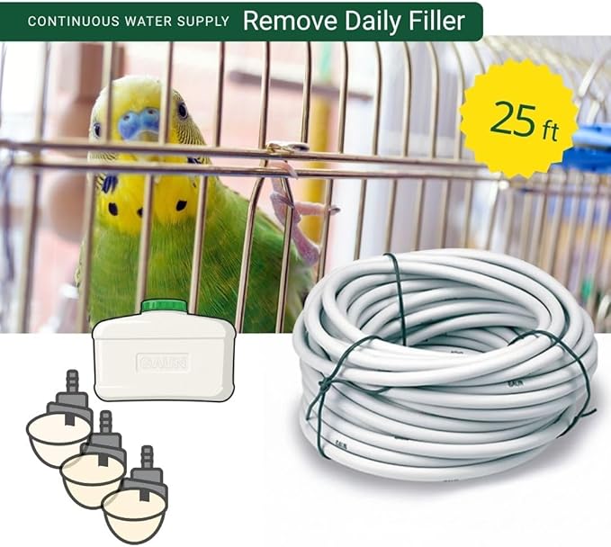 GAUN Pipeline 25ft Accesory for Automatic Chicken Waterer System – Soft Water Line Tube for Poultry & Small Animals, Easy to Install Hose Compatible with Nipple Drinkers for Hydration Systems