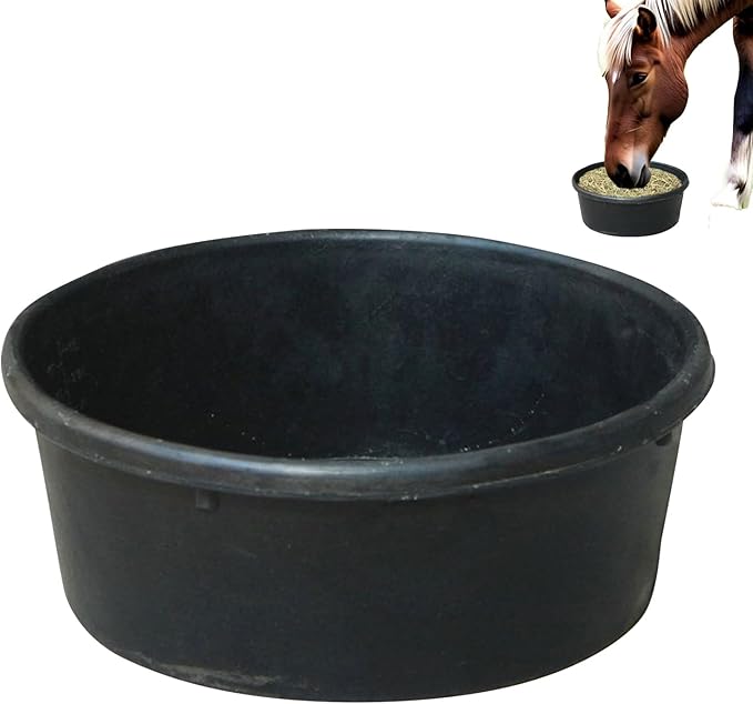 Rubber Feed Pan 4L – Modern Portable Utility Bucket, Premium, Water, Trough Food Container Dog, Cat Duck Chicken Small Animal | Dog Cat Duck Chicken Small Animal Ranch Farm Outdoor
