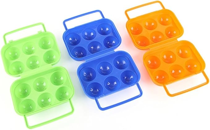 FantasyDay 6 Grids Egg Holders, Sturdy Shockproof Durable Egg Cartons Egg Containers With Lid for Refrigerator - Large Capacity Egg Organizer Box for Home Kitchen Outdoor Picnic Hiking Storage