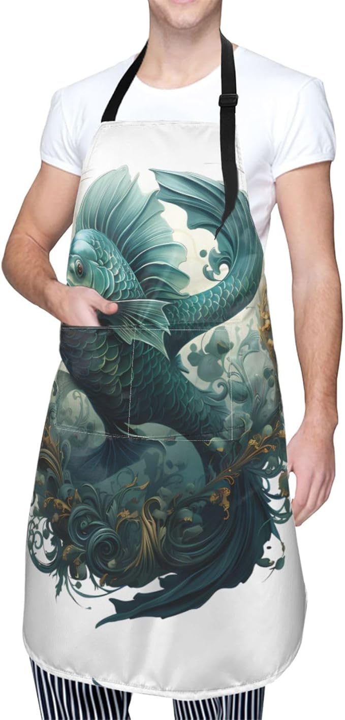 Tyrannosaurus rex Heavy Duty Waterproof Apron with Pockets for AdultsResistant Grilling, Gardening, Painting
