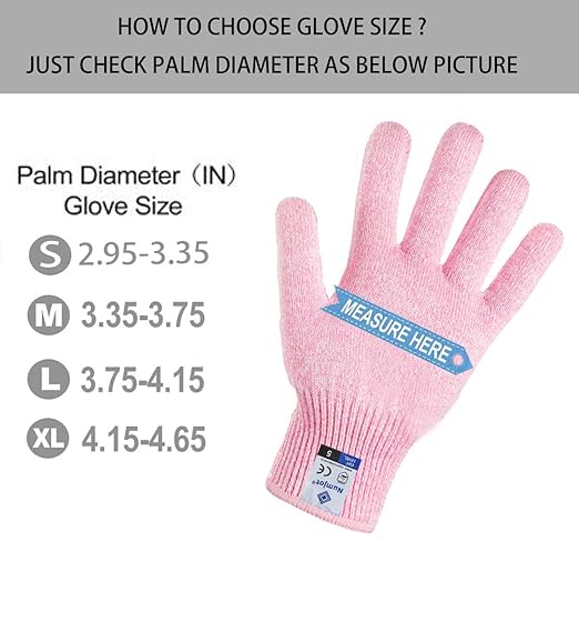 Cutting Gloves, Food Grade Level 5 Protection, Safety Kitchen Cut Gloves for Oyster Shucking, Fish Fillet Processing, Mandolin Slicing, Meat Cutting and Wood Carving. (Pink-Small 2 Pairs)