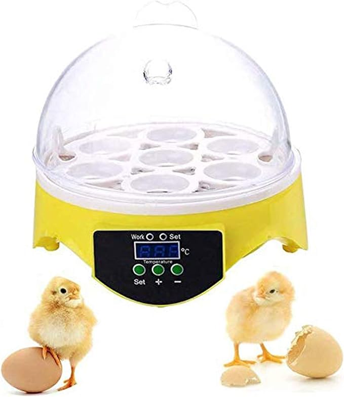 Egg Incubator, Semiautomatic Egg Incubators, 7 Eggs Hatcher Digital Egg Incubator Automatic Turning, Automatic Temperature Control Egg Incubator Hatcher Machine