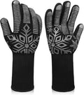 Comsmart BBQ Gloves, Heat Resistant Glove, Silicone Non-Slip Grill Gloves, Fireproof Oven Gloves BBQ Grill Accessories for Grilling, Barbecue, Cooking, Baking, Gray