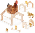 Chicken Roosting Bars, Wooden Chick Stand Training Perches, Wood Toys for Chick Jungle Gym Perch Entertainment, Brooder & Coop 4 Pcs