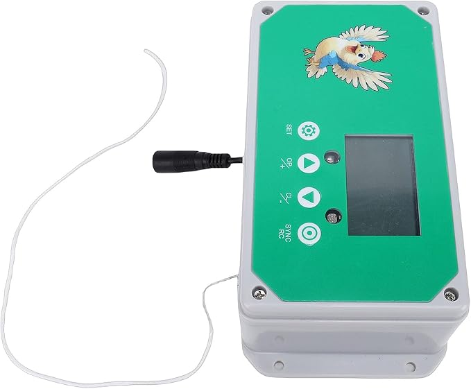 CHICIRIS Automatic Chicken Coop Door Opener, Programmable Timer Remote Control IP44 Poultry House Door Motor Kit with LED Display, for Chickens Ducks Geese Dogs (US Plug 100-240V)