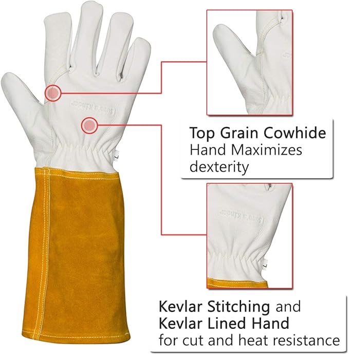 Suse's Kinder Animal Handling Gloves Leather Padding Dog,Cat Scratch,Bird Falcon Gloves Grabbing Reptile Squirrel Snake Bite