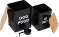Dog Food Storage Container Farmhouse Pet Food Treats Bin with Lid and Scoop, Perfect Sturdy Canister Tins for Kitchen Countertop, Shelf, Great Gift for Pet Owners - Dog Food - Black