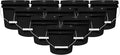 1-Gallon Bucket with Airtight Lid – Made in USA, Food Grade BPA Free Plastic, Heavy Duty Multi-Use, Metal Handle with Grip, Stackable Storage – Black, 10 Pack