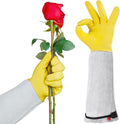 Rose Pruning Gloves for Men/Women, Long Gardening Gloves Thorn Proof, Cactus Glove, Goatskin Leather Planting Gauntlet Garden Working Glove, Gardening Gifts for Gardeners (Small)